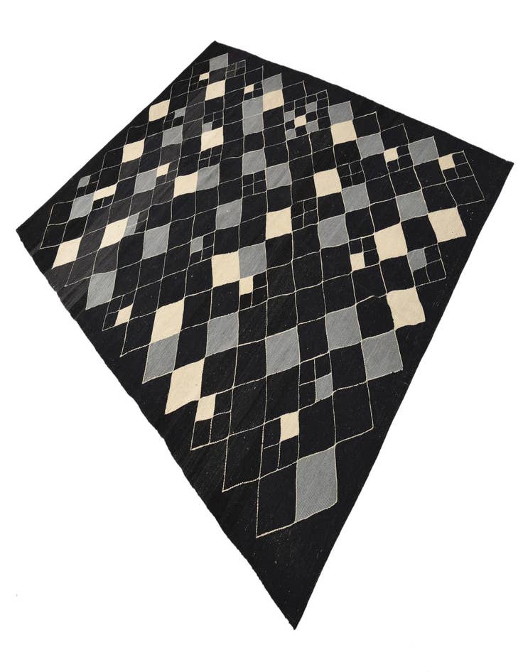 Detail image of  7' 2 x 9' 5  Hand Woven Kilim Modern Wool Rug