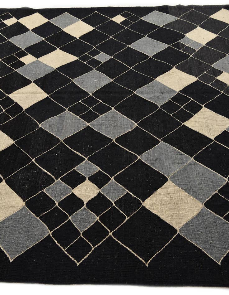 Detail image of  7' 2 x 9' 5  Hand Woven Kilim Modern Wool Rug