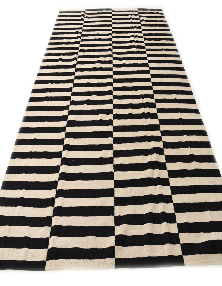 Detail image of  8' 7 x 11' 3  Hand Woven Kilim Modern Wool Rug