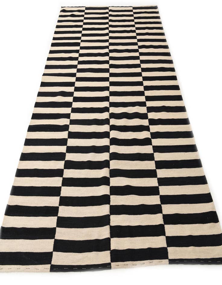 Detail image of  6' 8 x 9' 8  Hand Woven Kilim Modern Wool Rug