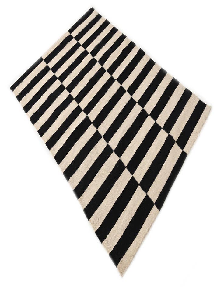 Detail image of  3' 4 x 4' 10  Hand Woven Kilim Modern Wool Rug