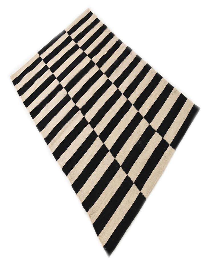 Detail image of  3' 4 x 4' 10  Hand Woven Kilim Modern Wool Rug