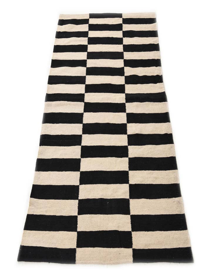 Detail image of  3' 4 x 4' 10  Hand Woven Kilim Modern Wool Rug