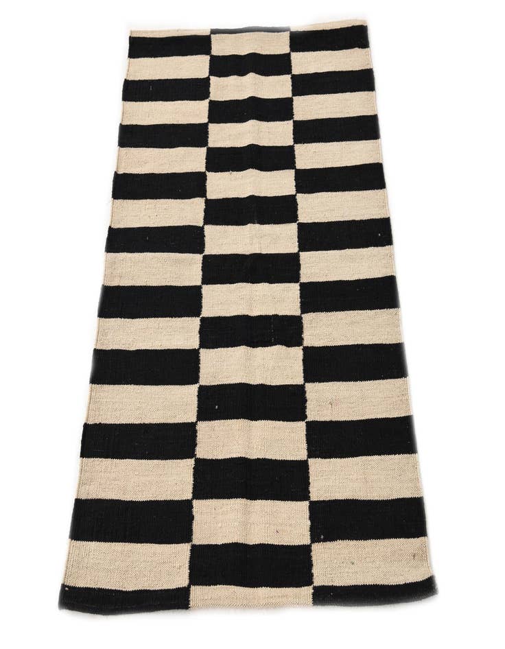 Detail image of  2' 8 x 3' 9  Hand Woven Kilim Modern Wool Rug