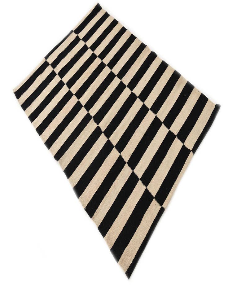 Detail image of  3' 4 x 4' 9  Hand Woven Kilim Modern Wool Rug