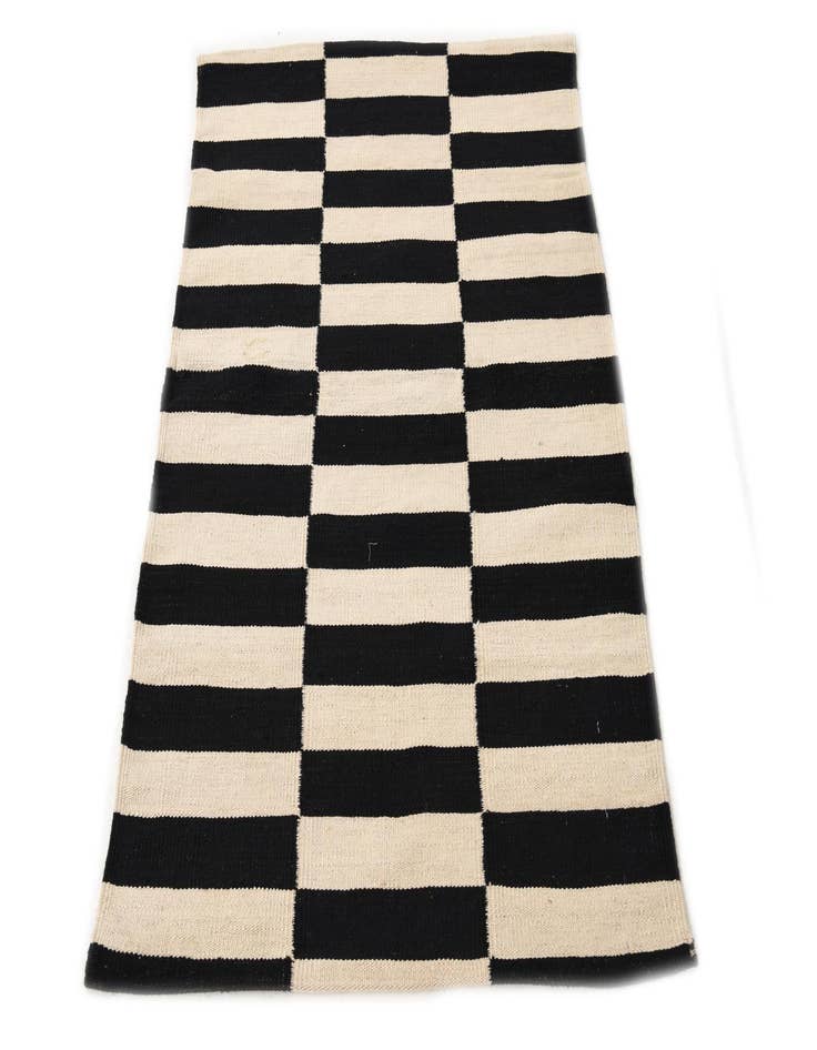 Detail image of  2' 8 x 3' 9  Hand Woven Kilim Modern Wool Rug