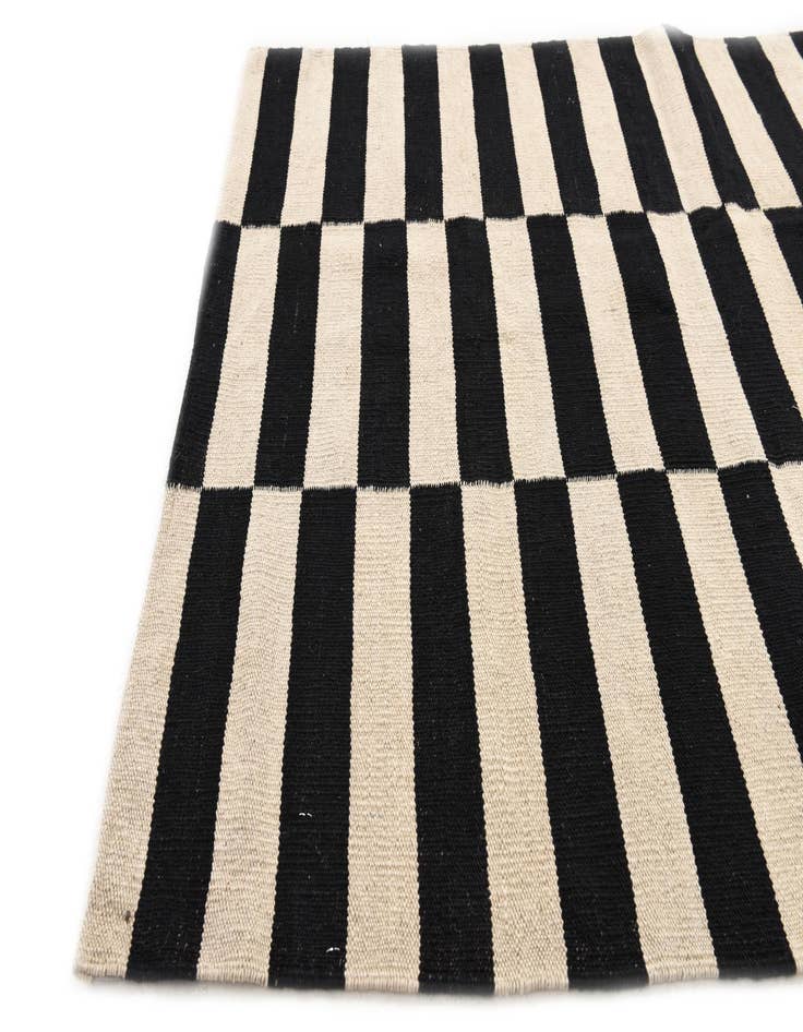 Detail image of  3' 4 x 4' 9  Hand Woven Kilim Modern Wool Rug