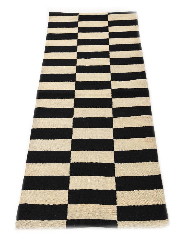 Detail image of  3' 5 x 4' 8  Hand Woven Kilim Modern Wool Rug