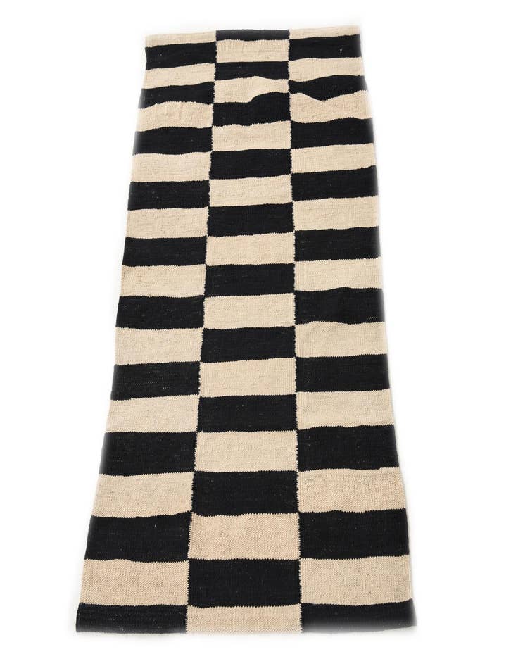 Detail image of  2' 6 x 4'  Hand Woven Kilim Modern Wool Rug