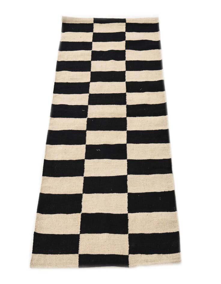 Detail image of  2' 7 x 4'  Hand Woven Kilim Modern Wool Rug