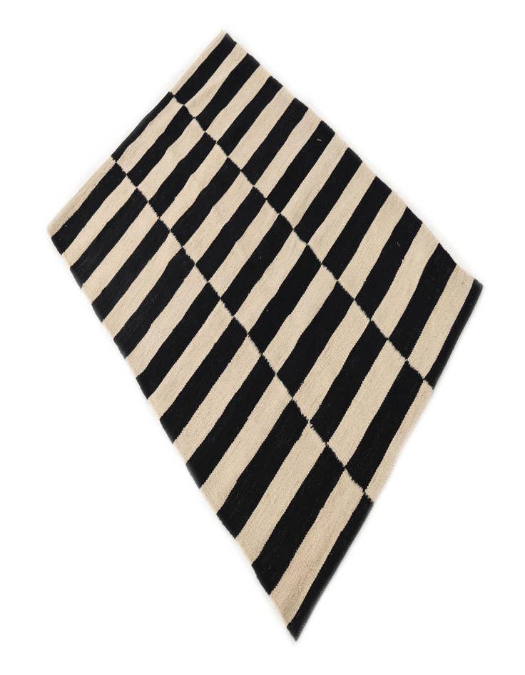 Detail image of  2' 8 x 3' 9  Hand Woven Kilim Modern Wool Rug