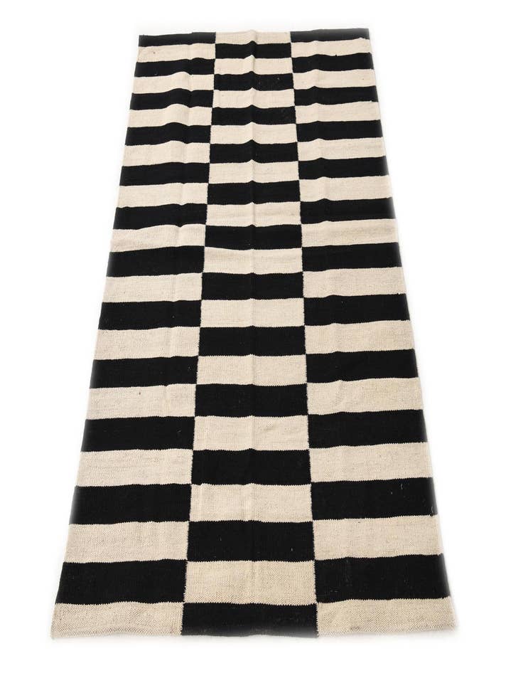 Detail image of  3' 3 x 5'  Hand Woven Kilim Modern Wool Rug