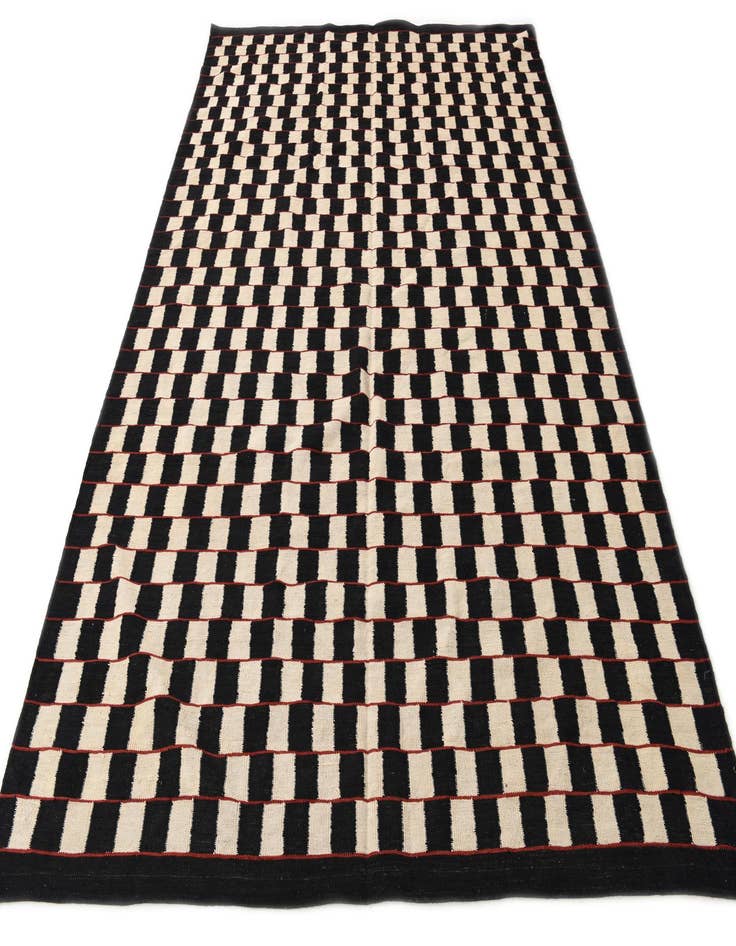 Detail image of  6' 8 x 9' 7  Hand Woven Kilim Modern Wool Rug