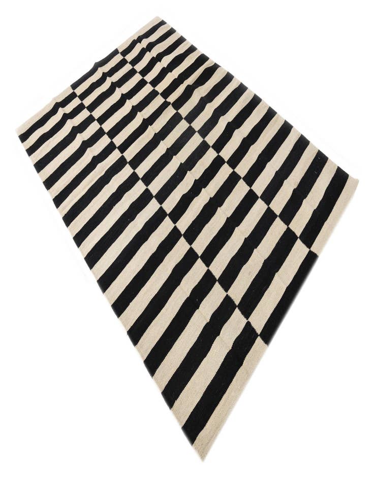 Detail image of  4' 2 x 5' 10  Hand Woven Kilim Modern Wool Rug