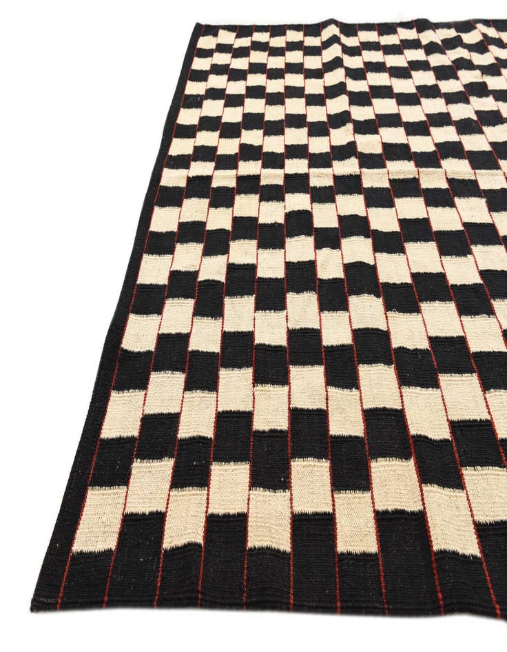 Detail image of  4' 11 x 6' 5  Hand Woven Kilim Modern Wool Rug