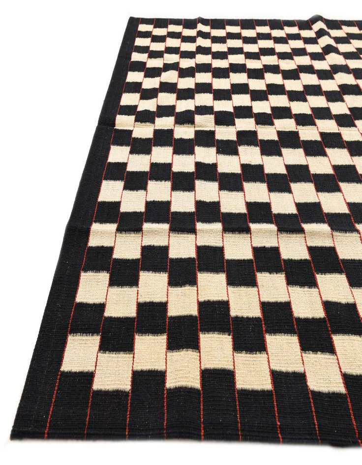 Detail image of  4' 9 x 6' 5  Hand Woven Kilim Modern Wool Rug