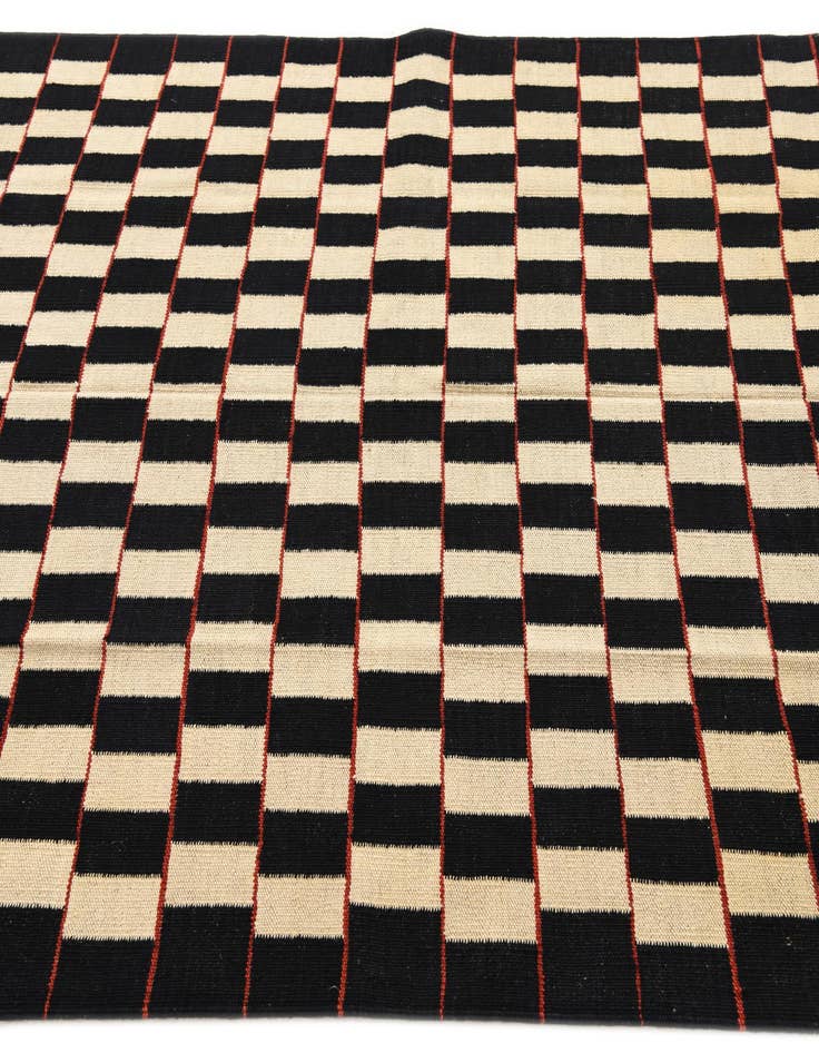 Detail image of  4' 9 x 6' 5  Hand Woven Kilim Modern Wool Rug