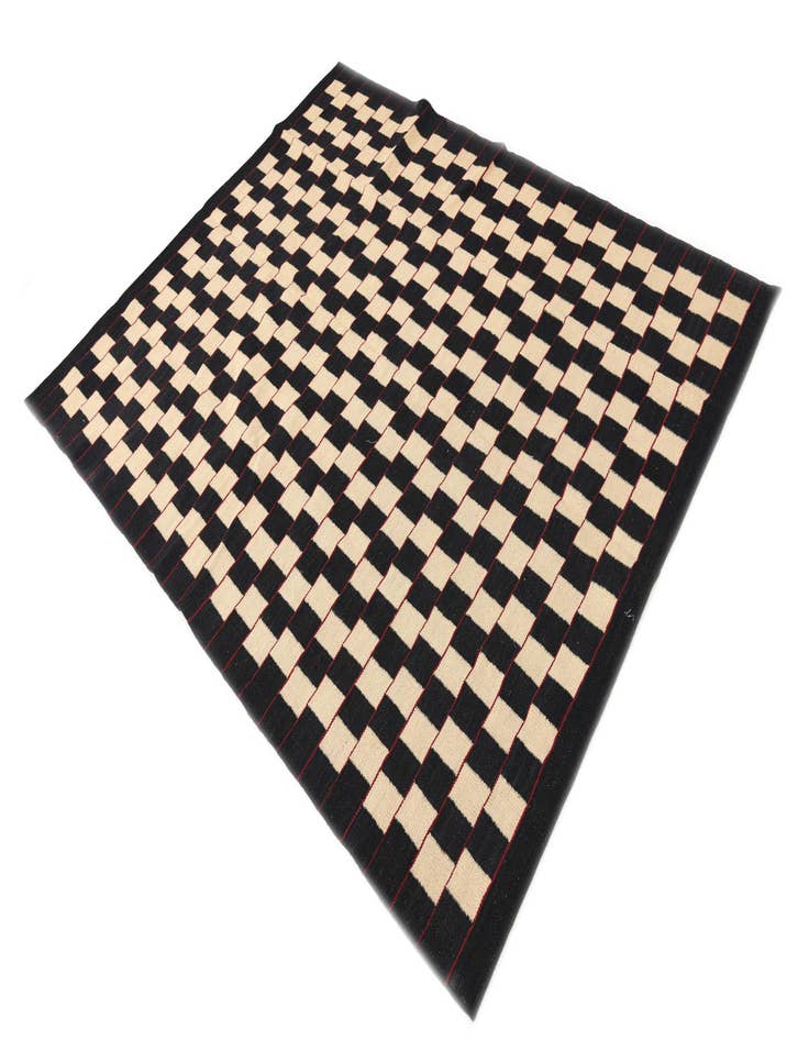 Detail image of  5' x 6' 5  Hand Woven Kilim Modern Wool Rug