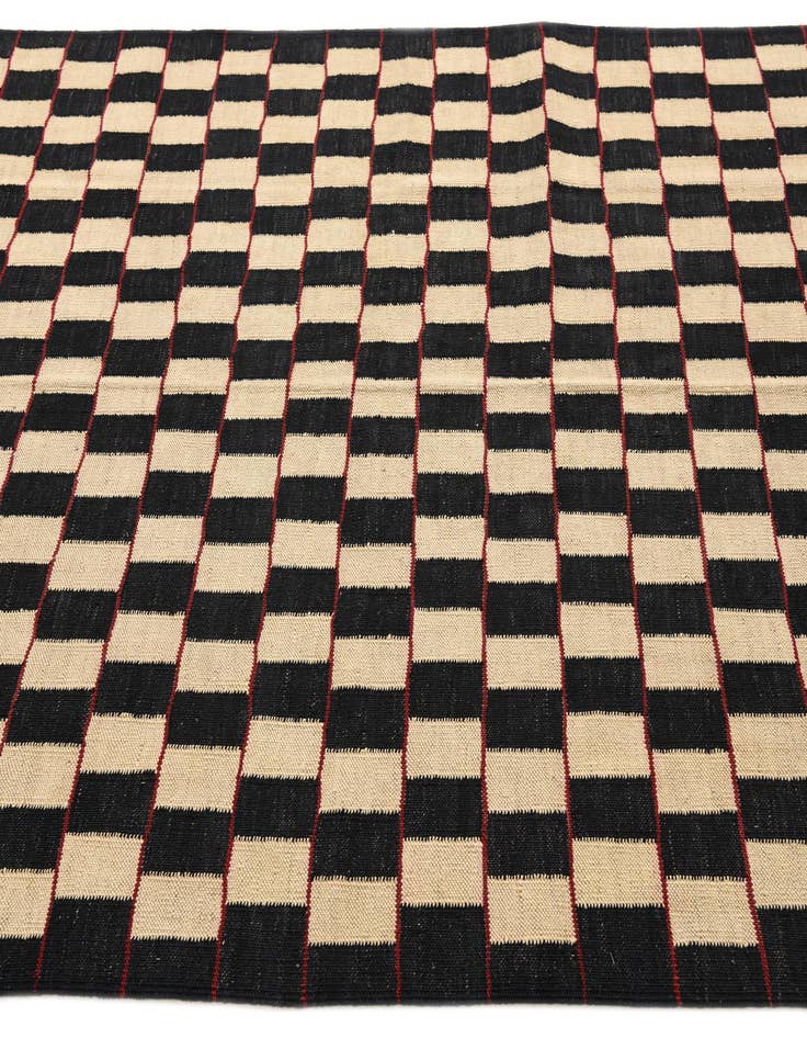 Detail image of  5' x 6' 3  Hand Woven Kilim Modern Wool Rug