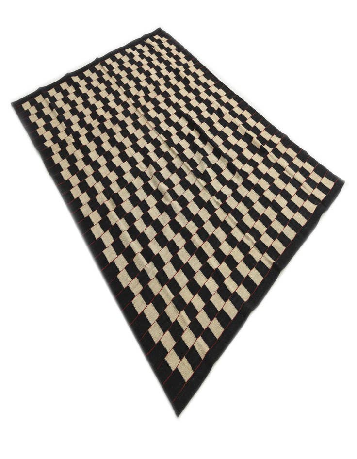 Detail image of  7' x 9' 4  Hand Woven Kilim Modern Wool Rug