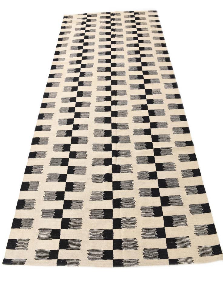 Detail image of  7' x 9' 4  Hand Woven Kilim Modern Wool Rug