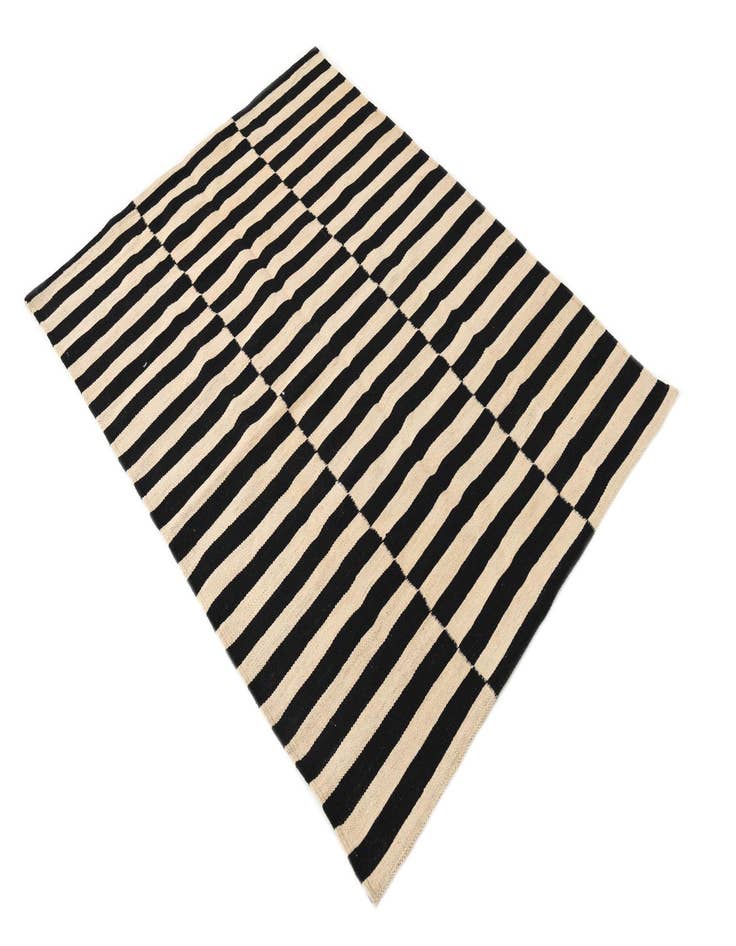 Detail image of  3' 4 x 4' 8  Hand Woven Kilim Modern Wool Rug