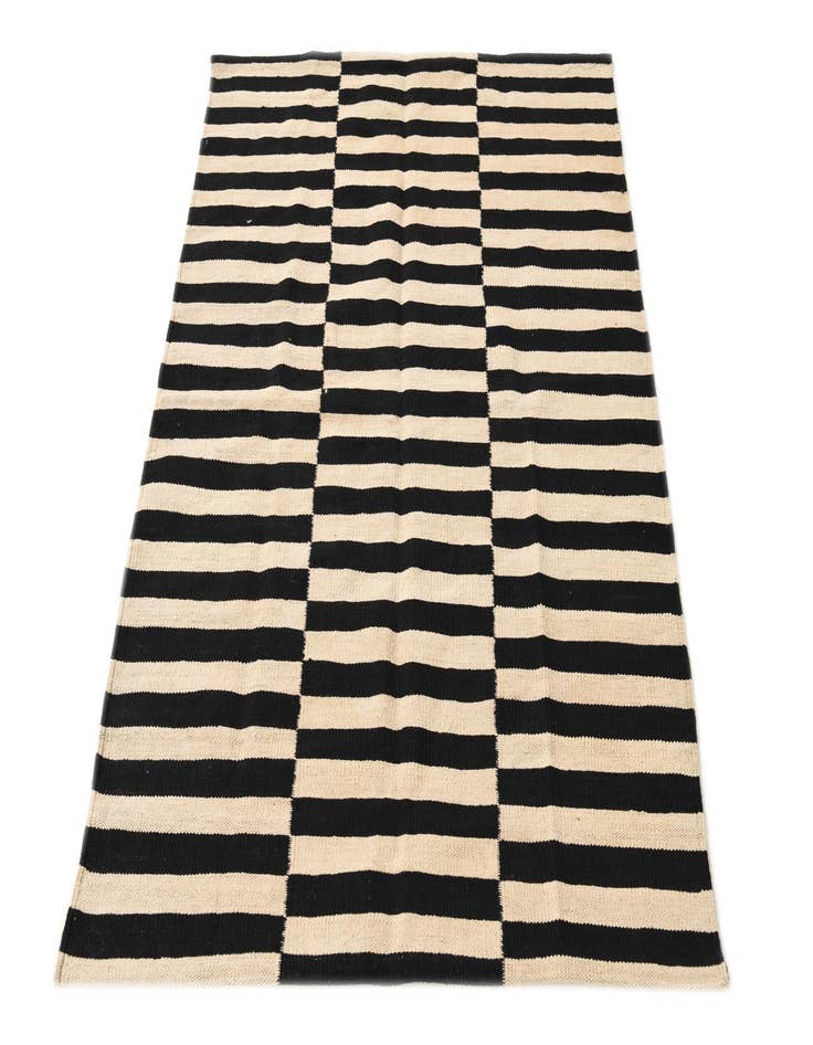 Detail image of  3' 4 x 4' 8  Hand Woven Kilim Modern Wool Rug