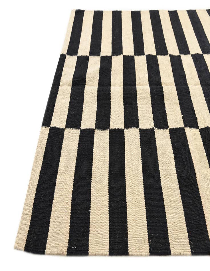 Detail image of  3' 4 x 4' 9  Hand Woven Kilim Modern Wool Rug