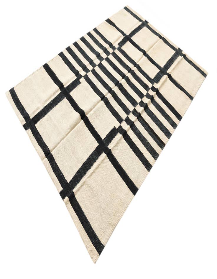 Detail image of  4' x 5' 9  Hand Woven Kilim Modern Wool Rug