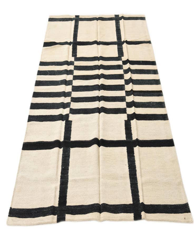 Detail image of  4' x 5' 9  Hand Woven Kilim Modern Wool Rug