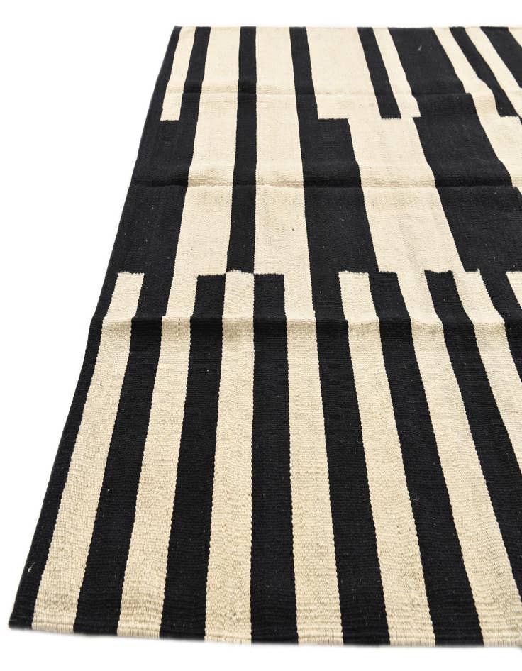 Detail image of  4' 8 x 6' 3  Hand Woven Kilim Modern Wool Rug