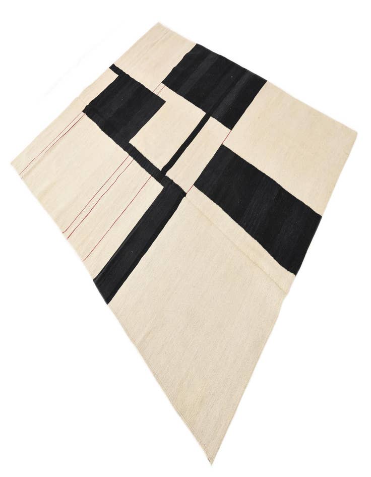 Detail image of  6' x 7' 7  Hand Woven Kilim Modern Wool Rug