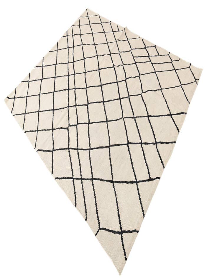 Detail image of  5' 1 x 6' 6  Hand Woven Kilim Modern Wool Rug