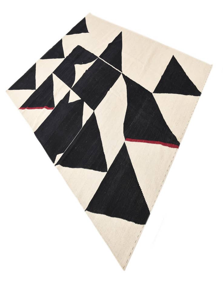 Detail image of  7' x 9' 6  Hand Woven Kilim Modern Wool Rug