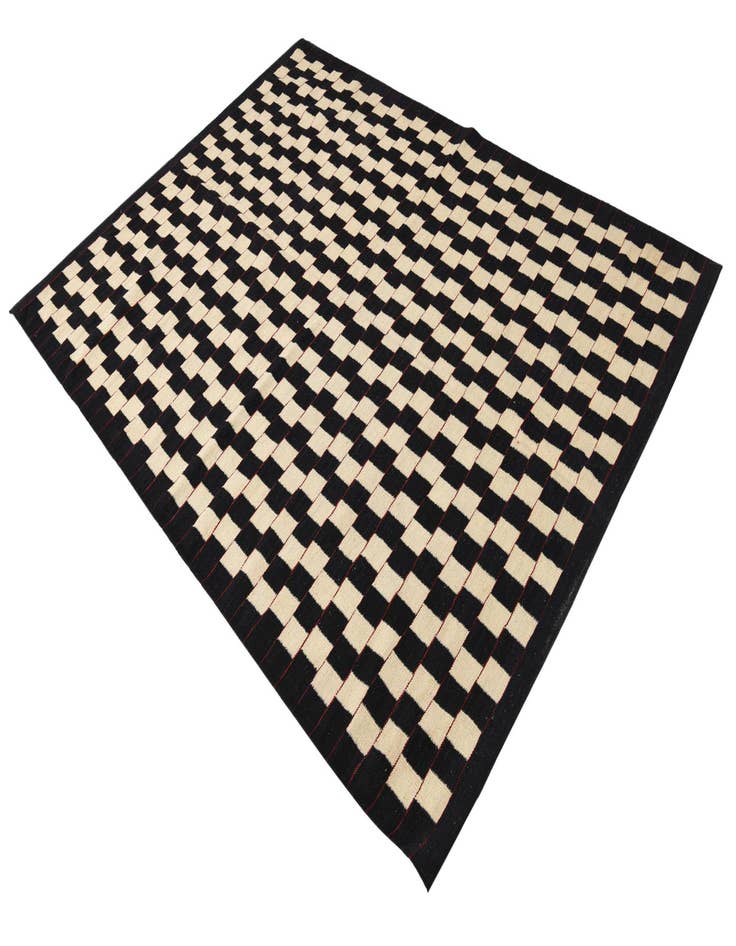 Detail image of  5' 9 x 7' 6  Hand Woven Kilim Modern Wool Rug