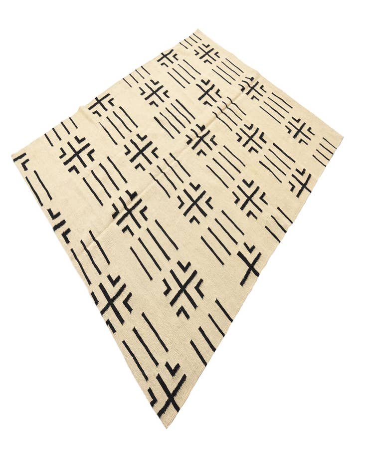 Detail image of  5' 2 x 6' 5  Hand Woven Kilim Modern Wool Rug