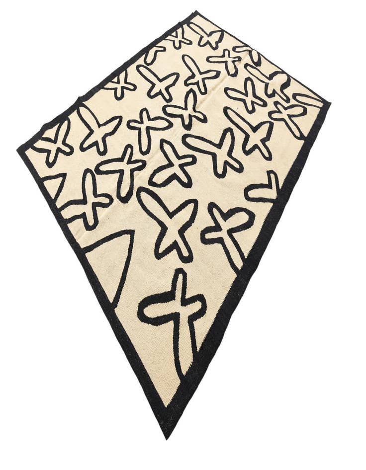 Detail image of  5' 2 x 6' 5  Hand Woven Kilim Modern Wool Rug