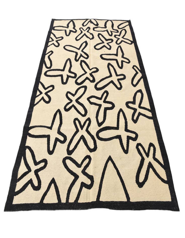 Detail image of  5' 2 x 6' 5  Hand Woven Kilim Modern Wool Rug