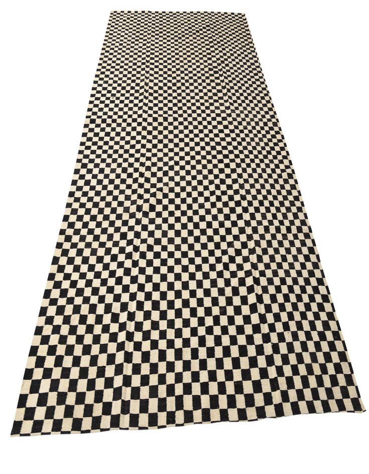 Detail image of  8' 6 x 16'  Hand Woven Kilim Modern Wool Rug