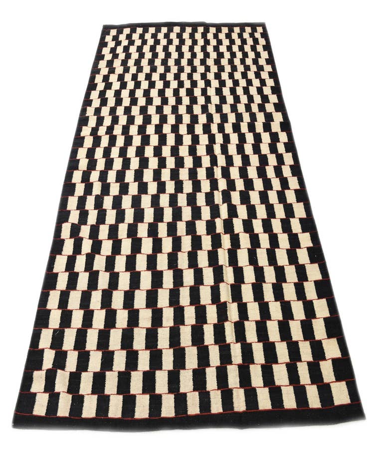 Detail image of  5' 9 x 7' 7  Hand Woven Kilim Modern Wool Rug