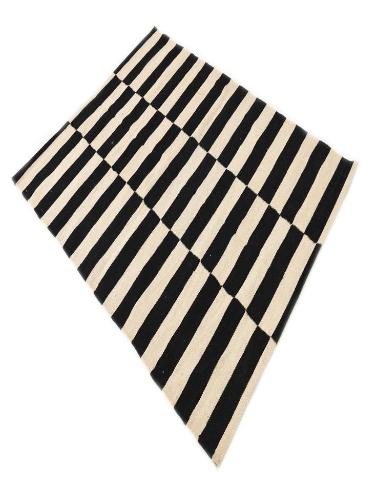 Detail image of  3' 6 x 4' 8  Hand Woven Kilim Modern Wool Rug