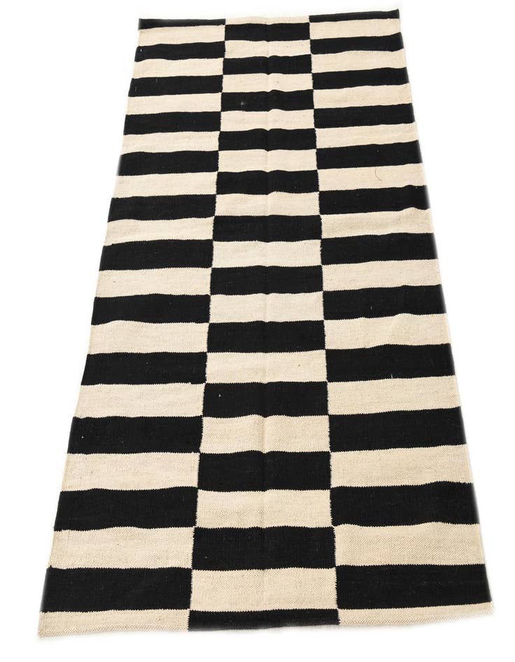 Detail image of  3' 6 x 4' 8  Hand Woven Kilim Modern Wool Rug