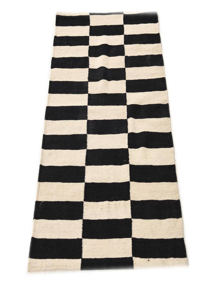 Detail image of  2' 8 x 3' 9  Hand Woven Kilim Modern Wool Rug