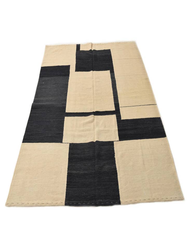 Detail image of  6' 1 x 7' 5  Hand Woven Kilim Modern Wool Rug