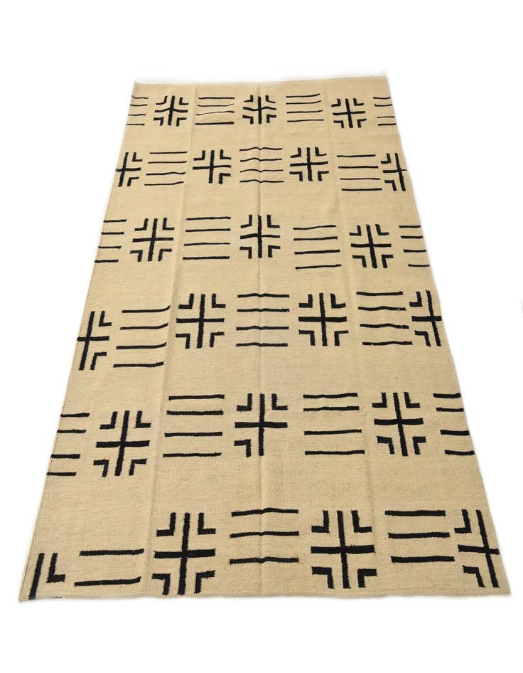 Detail image of  5' 4 x 6' 7  Hand Woven Kilim Modern Wool Rug