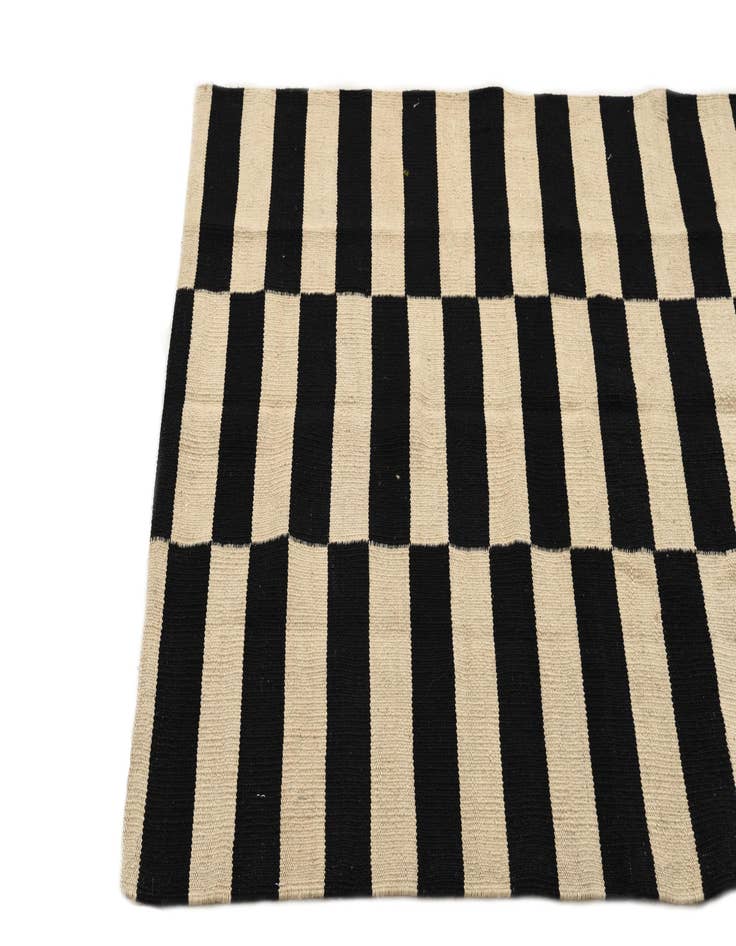 Detail image of  3' 4 x 4' 9  Hand Woven Kilim Modern Wool Rug