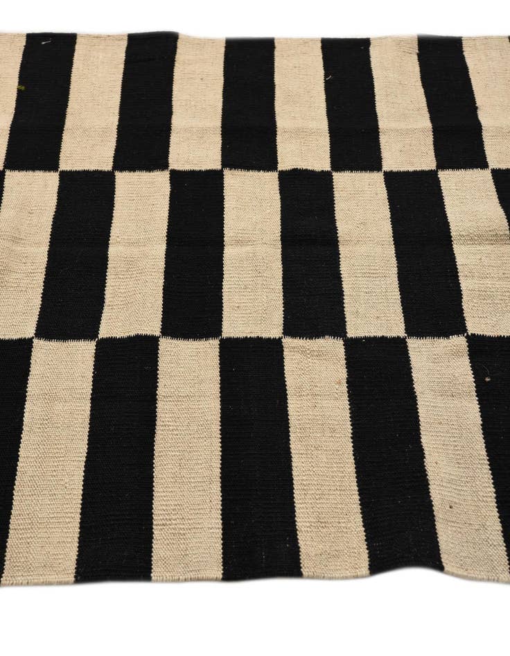 Detail image of  3' 4 x 4' 9  Hand Woven Kilim Modern Wool Rug