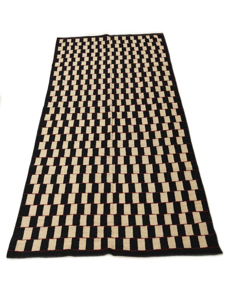 Detail image of  5' 9 x 7' 5  Hand Woven Kilim Modern Wool Rug