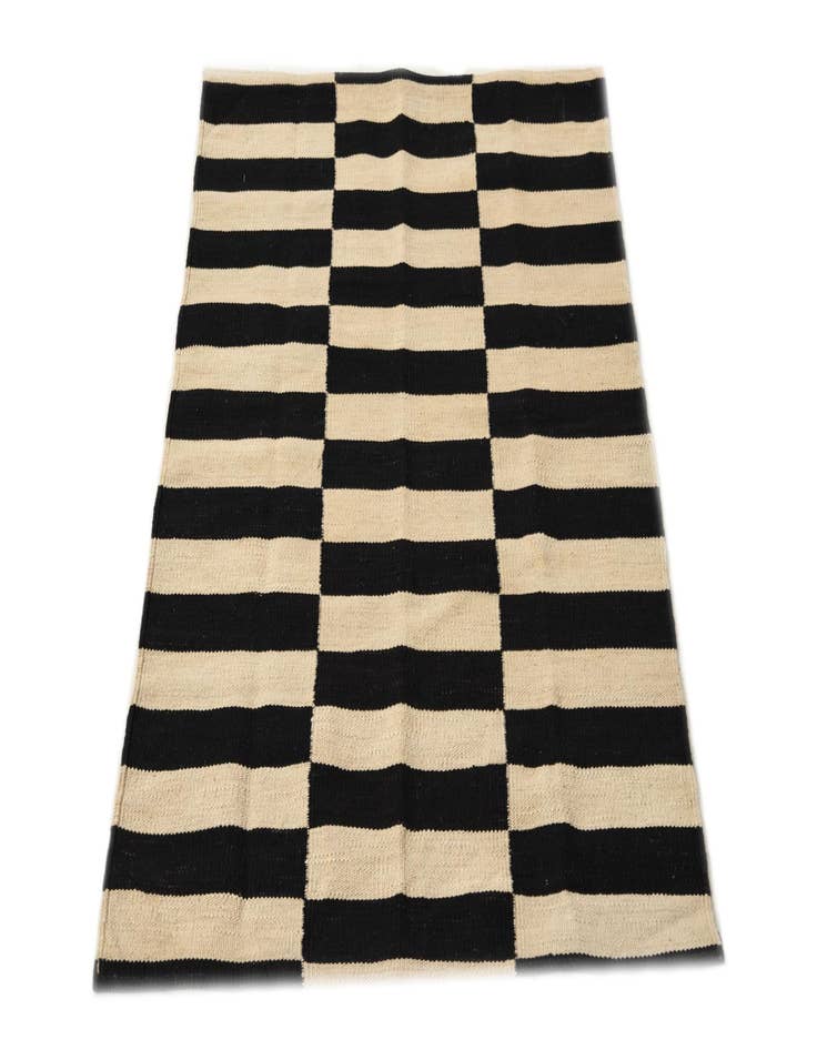 Detail image of  2' 7 x 4' 10  Hand Woven Kilim Modern Wool Rug