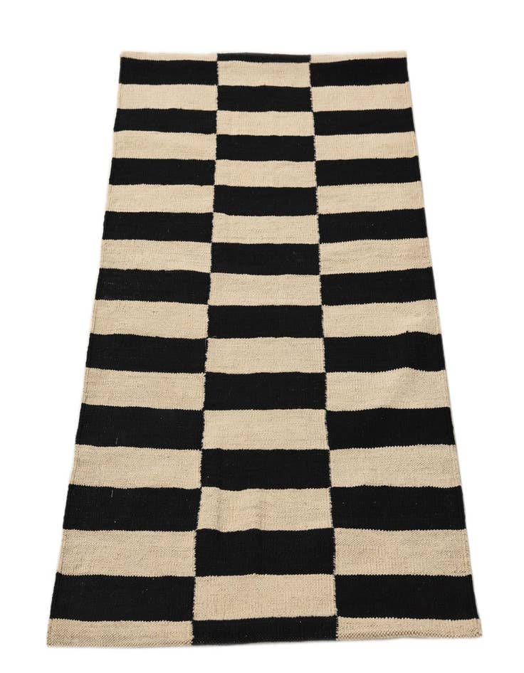 Detail image of  2' 8 x 3' 9  Hand Woven Kilim Modern Wool Rug